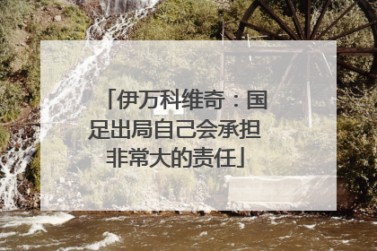 伊万科维奇：国足出局自己会承担非常大的责任