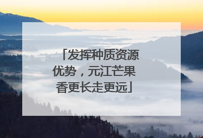 发挥种质资源优势，元江芒果香更长走更远