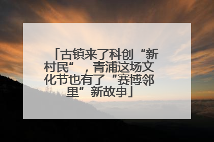 古镇来了科创“新村民”，青浦这场文化节也有了“赛博邻里”新故事