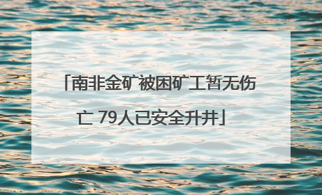 南非金矿被困矿工暂无伤亡 79人已安全升井
