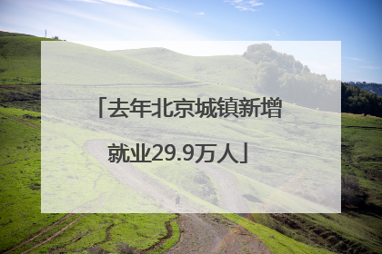 去年北京城镇新增就业29.9万人