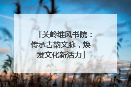 关岭维风书院：传承古韵文脉，焕发文化新活力