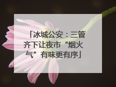 冰城公安：三管齐下让夜市“烟火气”有味更有序