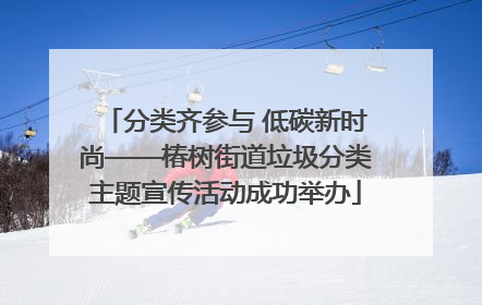 分类齐参与 低碳新时尚——椿树街道垃圾分类主题宣传活动成功举办