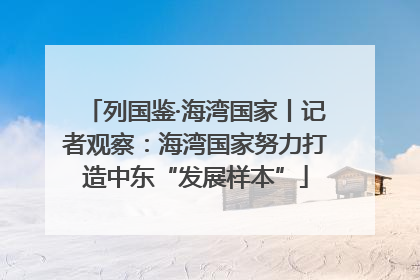 列国鉴·海湾国家丨记者观察：海湾国家努力打造中东“发展样本”