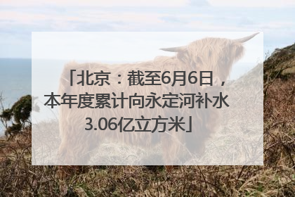 北京：截至6月6日，本年度累计向永定河补水3.06亿立方米