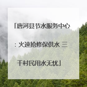 唐河县节水服务中心：火速抢修保供水 三千村民用水无忧