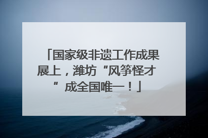 国家级非遗工作成果展上，潍坊“风筝怪才”成全国唯一！