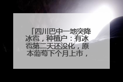 四川巴中一地突降冰雹，种植户：有冰雹第二天还没化，原本葡萄下个月上市，现在全被打落