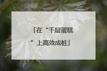 在“千层蛋糕”上高效成桩