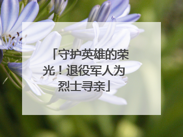 守护英雄的荣光！退役军人为烈士寻亲