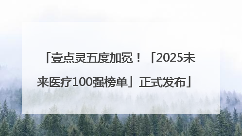 壹点灵五度加冕！「2025未来医疗100强榜单」正式发布