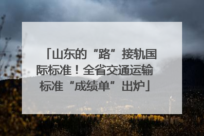 山东的“路”接轨国际标准！全省交通运输标准“成绩单”出炉