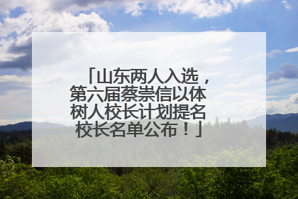 山东两人入选，第六届蔡崇信以体树人校长计划提名校长名单公布！