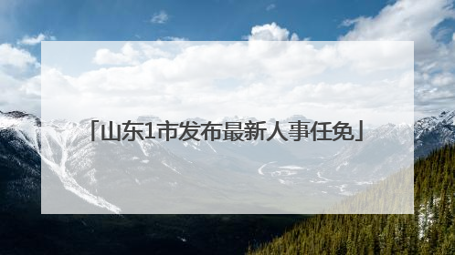 山东1市发布最新人事任免