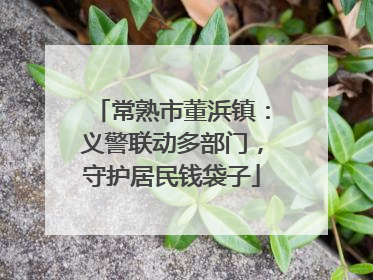 常熟市董浜镇：义警联动多部门，守护居民钱袋子