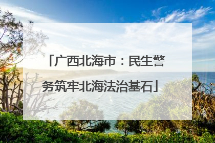 广西北海市：民生警务筑牢北海法治基石