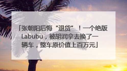 张朝阳后悔“退货”！一个绝版Labubu，被胡润拿去换了一辆车，整车原价值上百万元