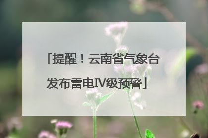 提醒！云南省气象台发布雷电Ⅳ级预警