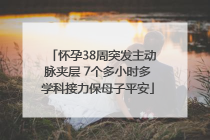 怀孕38周突发主动脉夹层 7个多小时多学科接力保母子平安
