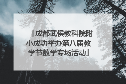成都武侯教科院附小成功举办第八届教学节数学专场活动