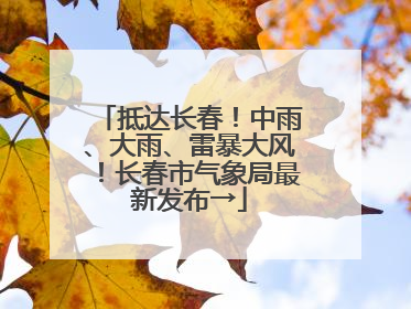 抵达长春！中雨、大雨、雷暴大风！长春市气象局最新发布→