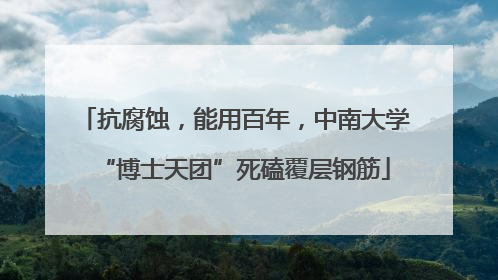 抗腐蚀，能用百年，中南大学“博士天团”死磕覆层钢筋