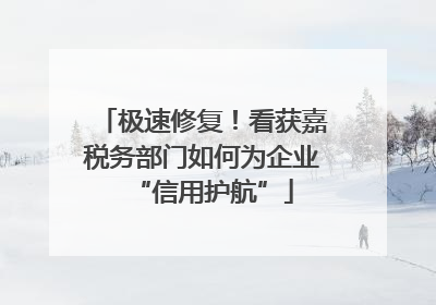 极速修复！看获嘉税务部门如何为企业“信用护航”