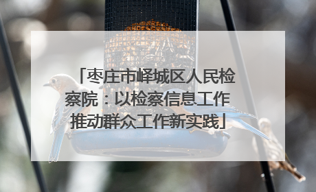 枣庄市峄城区人民检察院：以检察信息工作推动群众工作新实践