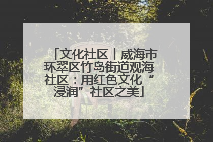 文化社区丨威海市环翠区竹岛街道观海社区：用红色文化“浸润”社区之美