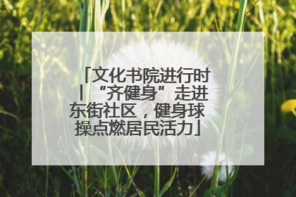 文化书院进行时丨“齐健身”走进东街社区，健身球操点燃居民活力