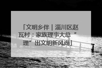 文明乡伴｜淄川区赵瓦村：家族理事大总“理”出文明新风尚