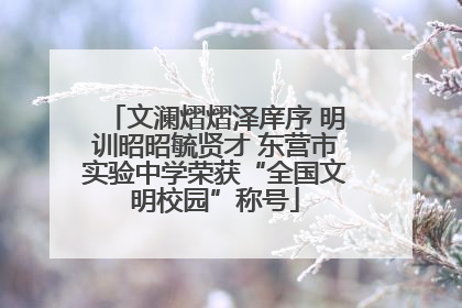 文澜熠熠泽庠序 明训昭昭毓贤才 东营市实验中学荣获“全国文明校园”称号