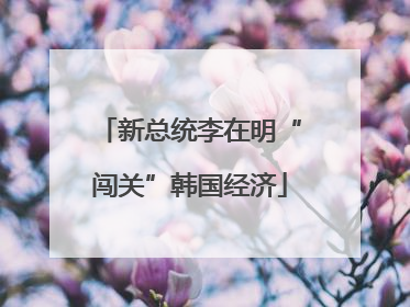 新总统李在明“闯关”韩国经济