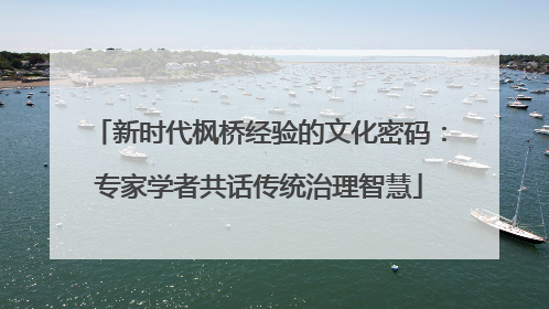 新时代枫桥经验的文化密码：专家学者共话传统治理智慧
