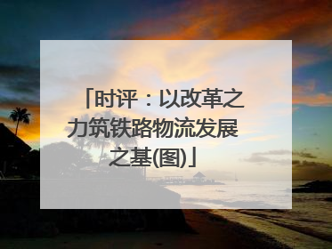 时评：以改革之力筑铁路物流发展之基(图)