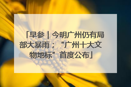早参｜今明广州仍有局部大暴雨；“广州十大文物地标”首度公布
