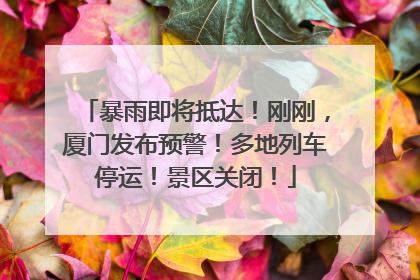 暴雨即将抵达！刚刚，厦门发布预警！多地列车停运！景区关闭！