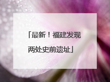 最新！福建发现两处史前遗址
