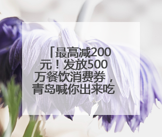 最高减200元！发放500万餐饮消费券，青岛喊你出来吃饭啦！
