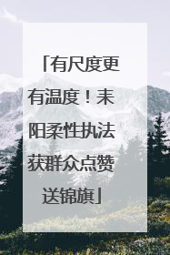 有尺度更有温度！耒阳柔性执法获群众点赞送锦旗