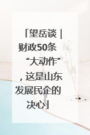 望岳谈｜财政50条“大动作”，这是山东发展民企的决心