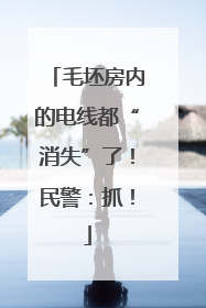 毛坯房内的电线都“消失”了！民警：抓！
