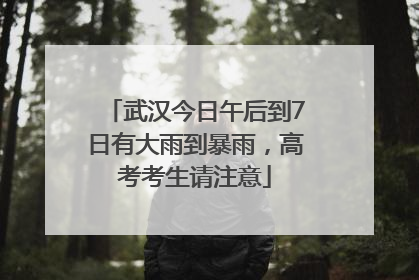 武汉今日午后到7日有大雨到暴雨，高考考生请注意