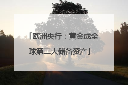 欧洲央行：黄金成全球第二大储备资产
