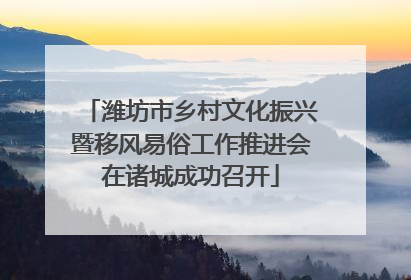 潍坊市乡村文化振兴暨移风易俗工作推进会在诸城成功召开