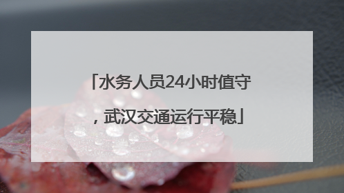水务人员24小时值守，武汉交通运行平稳