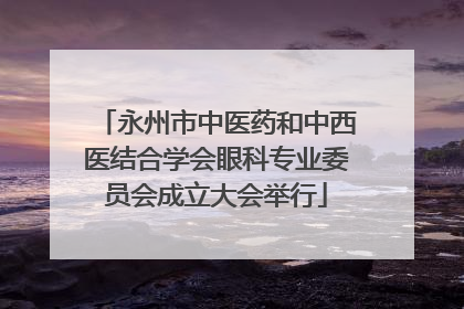 永州市中医药和中西医结合学会眼科专业委员会成立大会举行