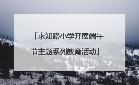 求知路小学开展端午节主题系列教育活动