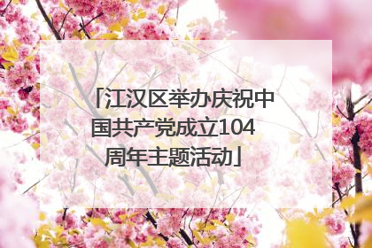 江汉区举办庆祝中国共产党成立104周年主题活动